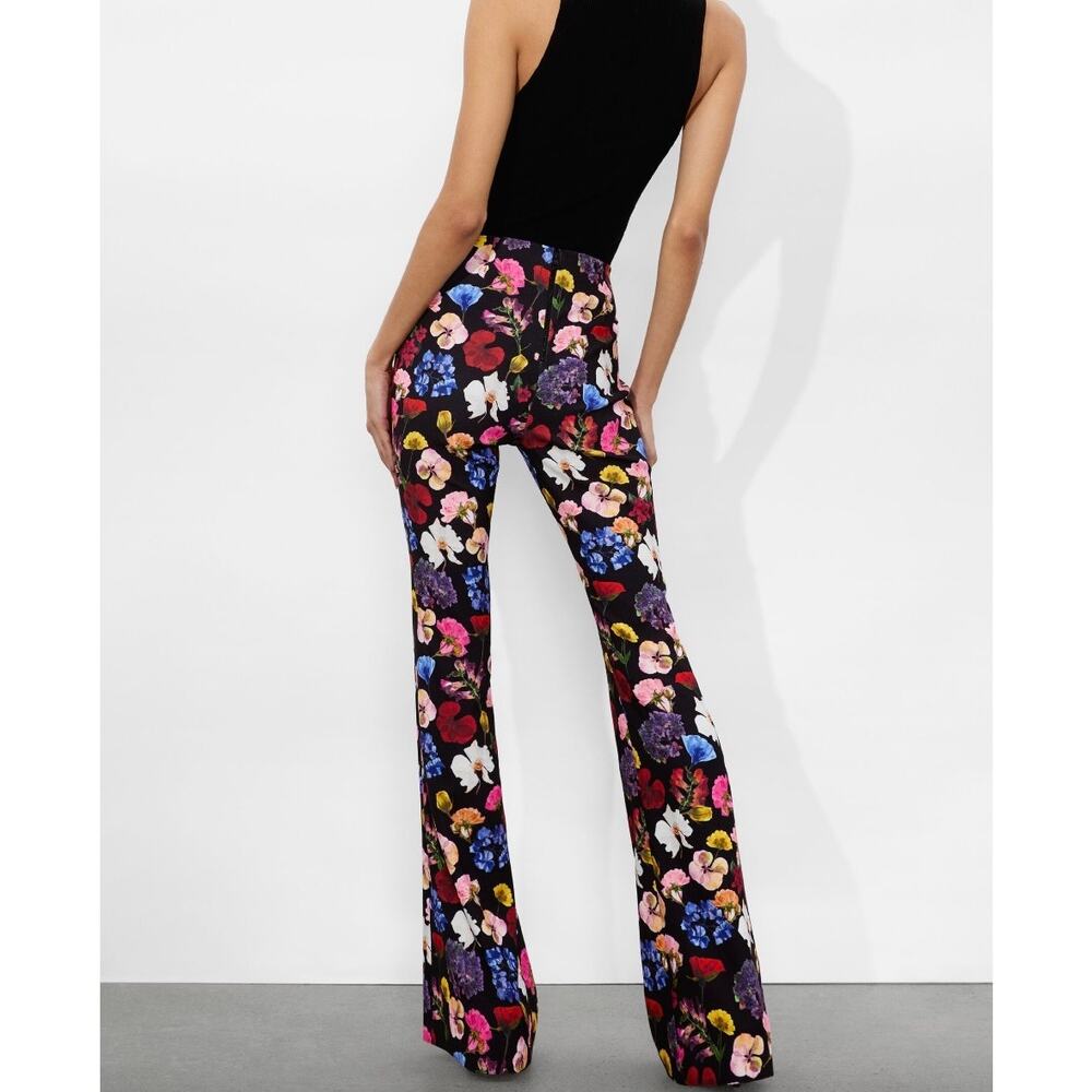 Alice + Olivia RMP Bootcut Pants Timeless Blossom Floral Mid Rise Size 0 - Picture 2 of 15